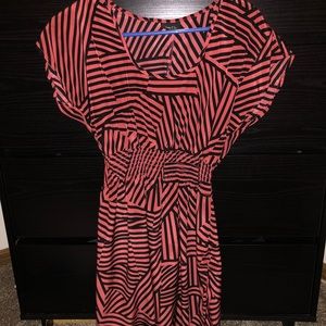 Burnt red and black striped dress